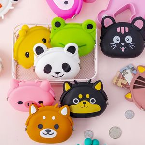 Purse Lovely Women Coin Bag Silicone Storage Animal Panda Cat Bear Mini Pouch Change Wallet Hasp Design Wallets