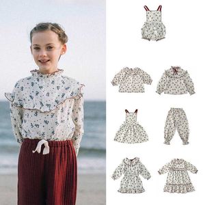 Vestidos de estilo vintage de verão vestidos de criança mola manga longa linda folha padrão vestido casual estilo havaí estilo crianças li * q0716