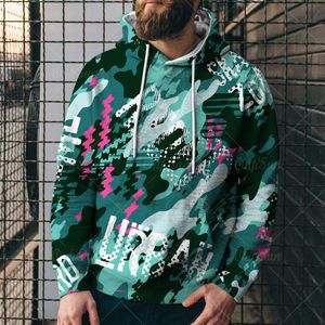 Herren Hoodies Sweatshirts Brief Graffiti Print Taschenpullover Männer Lose Mode Rundhals Atmungsaktive Sportbekleidung Weiches Sweatshirt Drawstr