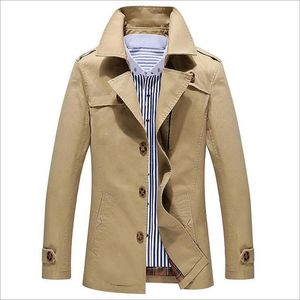 Speed Sell Tong Men Long Fashion Han Edition Coltiva la moralità Dust Coat Leisure Cotton Water Jacket Trench da uomo