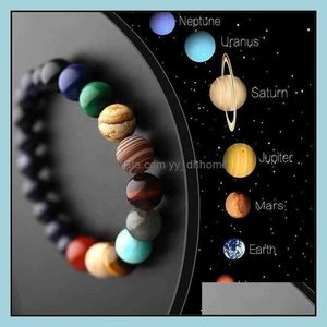 Bracelets de charme amante de joias oito planetas universo de pulseira de gemas natura