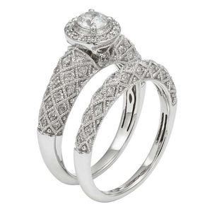 Anéis de casamento Ladies Conjunto de luxuosos Retro Retro High End Zircão Mulheres Ring Jóias de Jóias de Jóias Novo Casal Presente de Aniversário