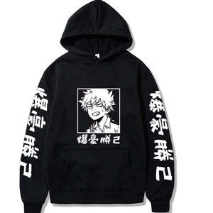 Janpanese Anime My Bohater Academia Bakugou Katsuki Walka Drukowana Streetwear Bluzy Bluzy Kobiety Koreańskie Zgłoszenia Bluzy Y0804