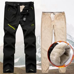 Herren Winter Outdoor Hose Taktische Wasserdichte Hose Dicke Warme Trekking Camping Hose Abnehmbare Pelz Gefüttert Samt Innen 4XL