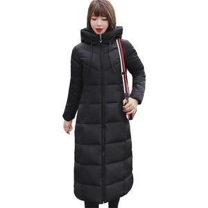 Kvinnor Vinter Jackor Hooded Stand Collar Cotton Padded Kvinna Coat Kvinnor Lång Parka Varm Tjockad Jacka 210923