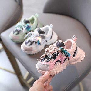 Atletik Açık Hava Çocuk Spor ayakkabıları Bebek Yumuşak Solmuş Toddler Ayakkabı Yeni Kızlar Bebek Nefes Alabilir Net Spor Ayakkabıları Moda Çocuk Ayakkabı AA230511