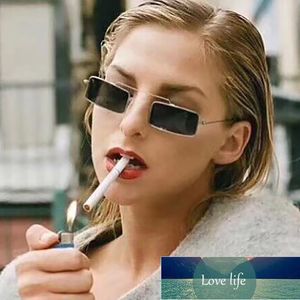 Small Rectangle Metal Frame Sun Glasses Women/Men Designer Skinny Sunglasses Street Tinted Color Lens Slim Ins Eyeglasse Factory price expert design Quality Latest