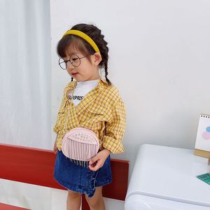 キッズハンドバッグベビーバッグ女の子バッグ子供用アクセサリーリベットチャイルドレンズタッセル財布ラインストーンPARSショルダーチェーンメッセンジャー3219 Q2