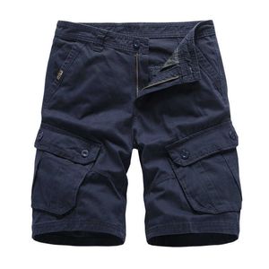 Navy Herren Cargo Shorts Marke Armee Militärische Taktische Männer Baumwolle Lose Arbeit Casual Kurze Hosen Drop 210714