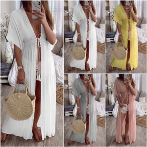 Women's Summer Chiffon Bikini Cover Up Swimwear Bathing Suit Beach Dress S-XL