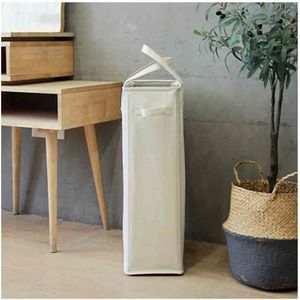 Slim Laundry Hamper Handles narrow foldable basket Thin laundry dirty clothes Collapsible 210922