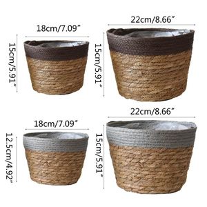 Nordic Handmade Handmade Lavanderia Piquenique Brinquedo Cesta De Armazenamento Macrame Flower Pot Cover GXMA Planters Pots