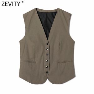 Women Fashion V Neck Single Breasted Linen Vest Jacket Lady Retro Sleeveless String Bag Design WaistCoat Chic Tops CT708 210416