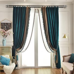 High Quality Luxury European Style Peacock Green Blue Red For Light Brown Living Room Bedroom Velvet Curtains Original Custom Curtain & Drap