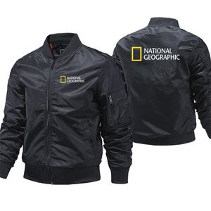 Продажа National Geographic куртка-бомбер мужская повседневная ветровка на молнии пилот воздушное толстое мотоциклетное пальто 220108