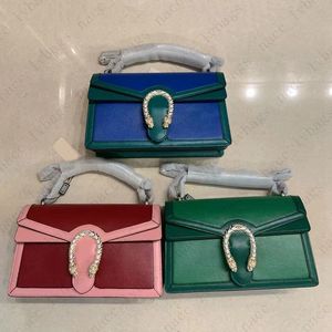 2022 Women Clutch Bags Fashion Handbags Two-tone Patchwork Genuine Leather Flap Interior Zipper Pocket Casual Shoulder Bag Ladies Wallets