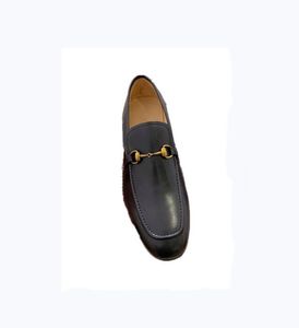 Мода модная мужская кожаная обувь металлическая цепь украшения низкий каблук круглая головка формальная одежда случайные черные коричневые