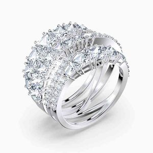 Malanda topp utmärkt zirkon spiral ringar för kvinnor mode lyxiga bröllopsfest smycken tillbehör flicka mamma gåva 211217341z
