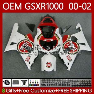 Lucky Strike OEM Body Kit för SUZUKI GSXR 1000 CC GSXR-1000 01-02 Bodywork 62No.15 GSXR1000 K2 1000CC 2001 2002 2002 GSX-R1000 GSX R1000 00 01 02 Injektionsformfee