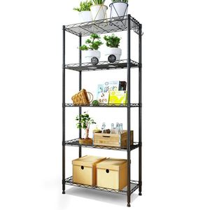 5 Tier Steel Wire Shelving Unit Metal Rack Home Kitchen Storage Rack Shelf Adjustable