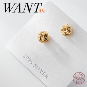 Wholesale sterling silver thread earrings for sale - Group buy WANTME Korean Real Sterling Silver Hollow Thread Ball Stud Earrings for Fashion Women Sweet Romantic Couple Jewelry Gift
