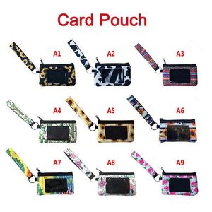 DHL SHIPPING Neoprene Pouch Passport Cover ID Card Holder Party Favor Hand Bag Coin Wallet With Wristlet