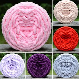 1pc 100g boll stor tjock skrymmande plysch garn stickning garn för filt / sweater / cardigan / halsduk breda trådar hand-stickat virket garn y211129