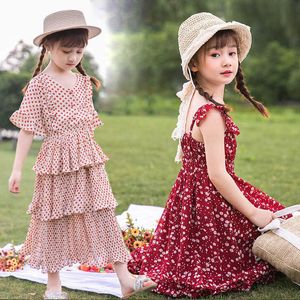 Nastolatki Dzieci Sukienki Dla Dziewczyn Ubrania 2021 Lato Kwiatowe Czechy Suknia Plażowa Księżniczka Dress Dzieci Stroje 10 12 14 lat Q0716