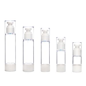 30 50 ml Vuoto Plastica Plastica Airless Spray Bottle Trasparente Pompa per vuoto Cosmetico Pompa per bottiglie Profumo Contenitore per olio essenziale