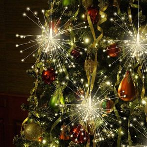 200 LED String Lights Hanging Starburst Lamp DIY Firework Fairy Light Christmas Garland Festival Decor Remote Twinkle Lighting D3.0