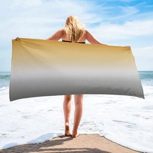 Toalhas De Praia Amarela venda por atacado-Toalhas amarelas gradient banho de microfiber toalhas de praia rápida para adultos yoga tapete