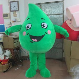 Performance Green Water Drop Costumi mascotte Halloween Fancy Party Dress Personaggio dei cartoni animati Carnevale Natale Pasqua Pubblicità Costume da festa di compleanno