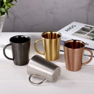 Stainless steel Mug coffee Cup Double layer anti-scalding Tumbler handle portable Coffees Cups environmental protection water Bottle HH0002