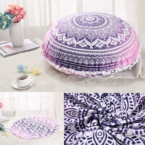 Round Plush Pillow Case 45cm/75cm Car Sofa Seat Cushion Cover European Style For Home Hotel