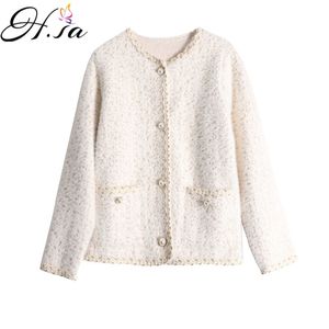 Winter Elegant Sweater Coat Button Up Female Formal Knit Cardigans Lace Neck Casual Knitwear Pearl Beading Retro Tops 210430