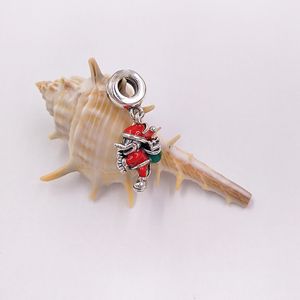 925 Silberschmuck Pandora Disny Santa Miky und Geschenktüte baumelnder Charm Rot Grün Emaille Perle christliche Geschenke Armbänder für Frauen DIY beste Freundin Halskette 797501ENMX