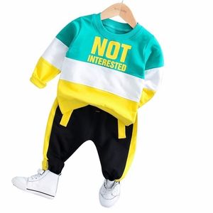 Spring Baby Girl Boys Clothing Infant Clothes Passar Casual Sport Bomull T-shirt Byxor 2st / Sats Barnbarn Toddler Tracksuits 211025