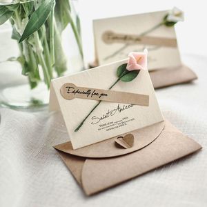 1pcs biglietto di ringraziamento invito a nozze regalo di cartolina d'auguri di compleanno di Natale con busta fiori carte scritte a mano