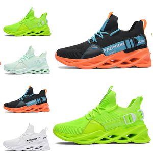 2021 Non-Brand Män Kvinnor Running Skor Blade Andas Sko Svart Vit Volt Orange Gula Mens Trainer Utomhus Sport Sneakers Storlek 39-46