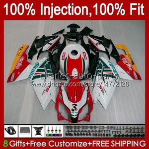 Injektion för Aprilia RS-125 RS4 RS125 06 07 08 09 10 11 69HC.4 RS125R RSV125 RS 125 2006 2008 2008 2009 2010 OEM Fairing Silvery Red