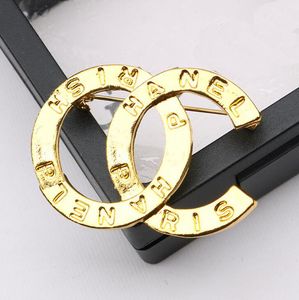 Designer de luxo de alta qualidade 18k broches de ouro para homens da marca feminina de moda dupla letra de colarinho de colarinho Brooche