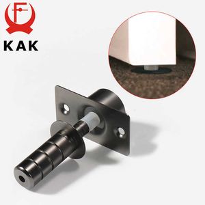 KAK Brass Door Stops Heavy Duty Holder Magnetic Invisible Stopper Catch Hidden Stainless Steel Stop Hardware 210724