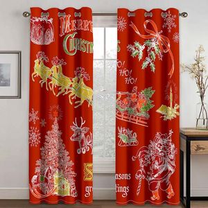 Cortinas cortinas férias férias de Natal 3d imprimir quarto essencial quarto de estar de tonalidade pano personalizado gancho decorativo decorativo