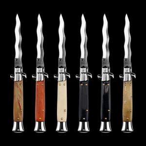 O italiano de 9 polegadas Ack Godfather Stiletto Mafia Faca Dobrável Horizontal Clássico Facas de Bolso Automático 11 13 Auto Kriss EDC Tools