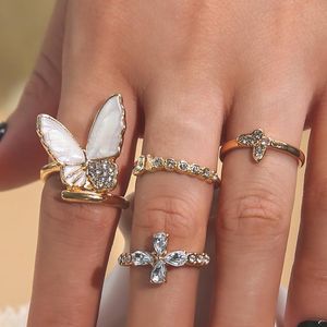 Мода Ювелирные Изделия Кольцо Кольцо Chrinshone Цветочные кольца Butterfly набор 4 шт. / Набор