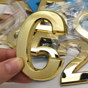 Annan dörrhårdvara 7cm a till z Letter Sticker Modern Golden Plaque House Numbers 0 9 El sifferplattan Hem Address Street Number Stickers