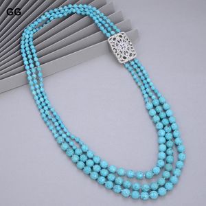 Wholesale jewelry facets for sale - Group buy GuaiGuai Jewelry Faceted Round Blue Turquoises Coat Chain Long Necklace Ethnical For Women Pendant Necklaces