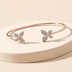 Bangle borboleta pulseira pulseira de cristal pulseiras vintage cor ouro para mulheres jóias pulseiras s1015