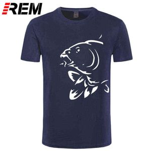 Śmieszne Fishinger Karp Fish Fisherman Sporter T Koszulki Mężczyźni Lato Bawełna Harajuku Krótki Rękaw O Neck Streetwear Black T-shirt G1222