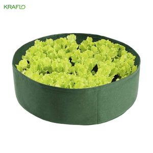 Kraflo grande plantas não-tecidas potenciômetros interior e outdoor balde redondo plantando sacos de cultivo vegetal de jardim durável